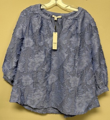 Chico s Textured LS Fashion Top Granada Sky 0- US 4