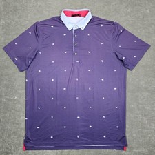 Greyson Polo Shirt Mens Large Purple Animal Print Golf Stretch Performance
