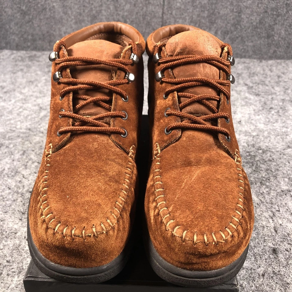 Faded Glory Cheyenne Boots Womens Size 11 Brown Suede Moc Toe Chukka Lace Up - Image 4 of 4