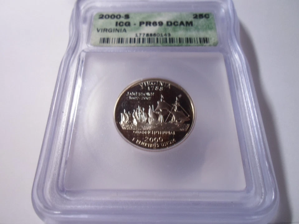 2000-S Virginia Quarter ICG PR69DCAM  *Proof* - Image 3 of 4