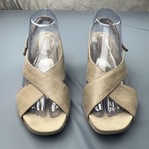 Scarpe Aetrex donna taglia 10 pelle incrociata incrociata slingback sandali comodi tacco - Foto 2 di 9