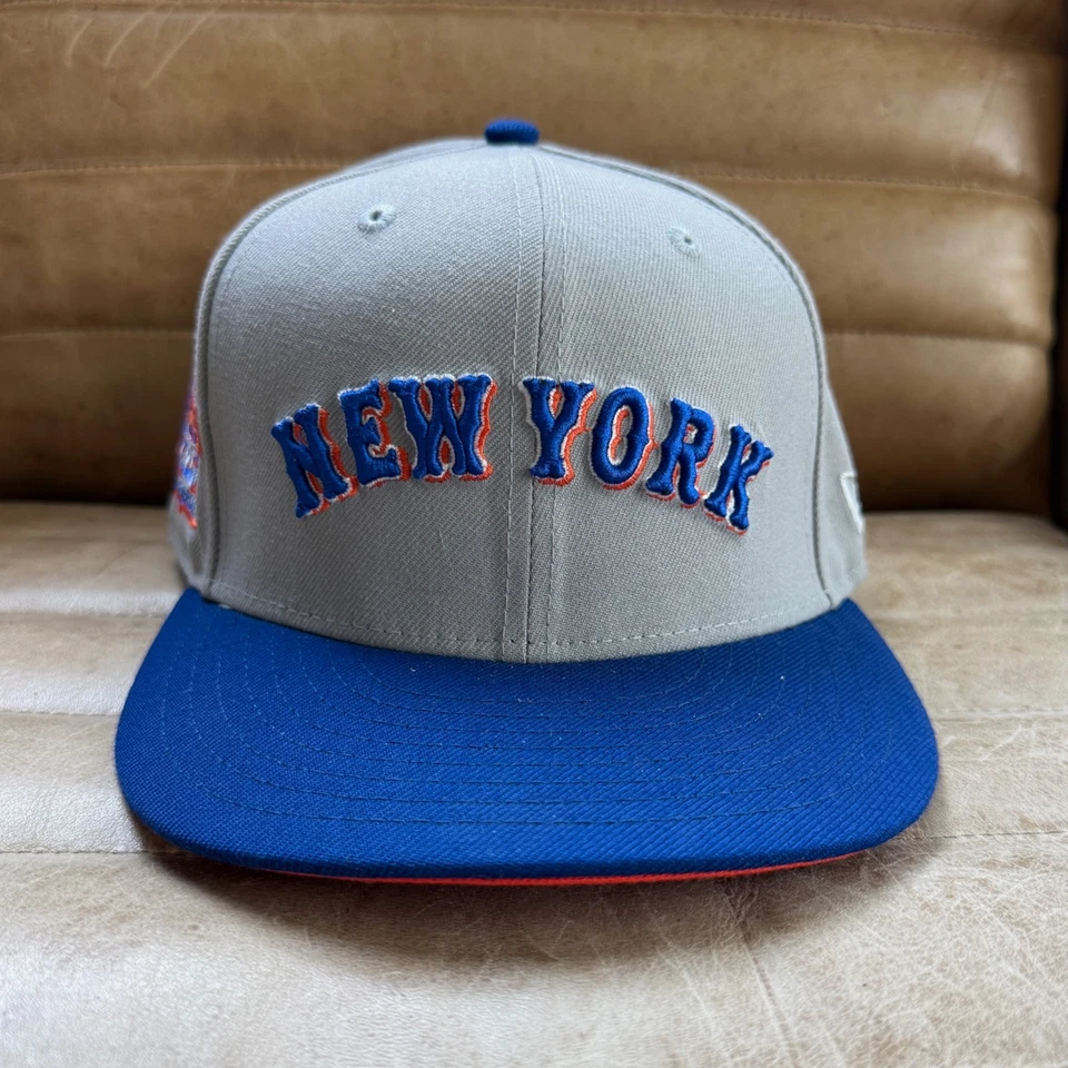 New Era Equipado New York Mets Gris/Azul/Naranja, Naranja UV 7-3/8 Usado Foto 2 de 4