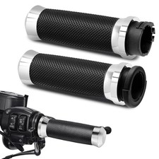 1inch Handlebar Grips, Cable Throttle Control Hand Grips Fit for Harley Chrome