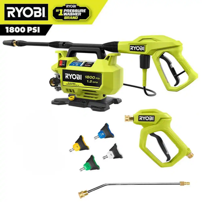#ad Ryobi 1800 Psi 1 2 Gpm Cold Water Corded Electric Pressure Washer $175.26