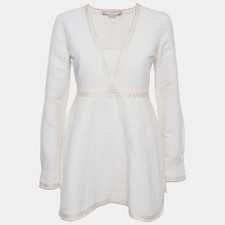 Stella McCartney Cream Embroidered Cotton Blend Tunic S