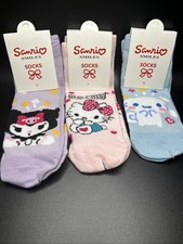 Sanrio Smiles Girls Ankle Socks Cartoon My Melody HL  Kuromi 3 Pairs One Size