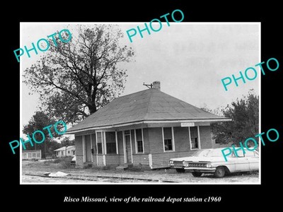 Risco Missouri The Railroad Depot Station c1960 Large Historic Old Photo