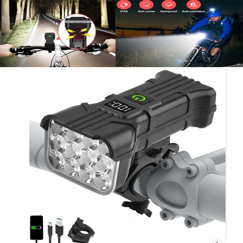 2xRechargeable LED Mountain Bike Lights 90000LM Bicycle Torch Front Lamp+Bracket