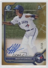 2022 Bowman Chrome Prospect Gold Refractor 32/50 Martin Gimenez Auto 03ox