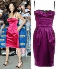Dolce & Gabbana Satin Bustier Cocktail Dress Sz 38 Purple
