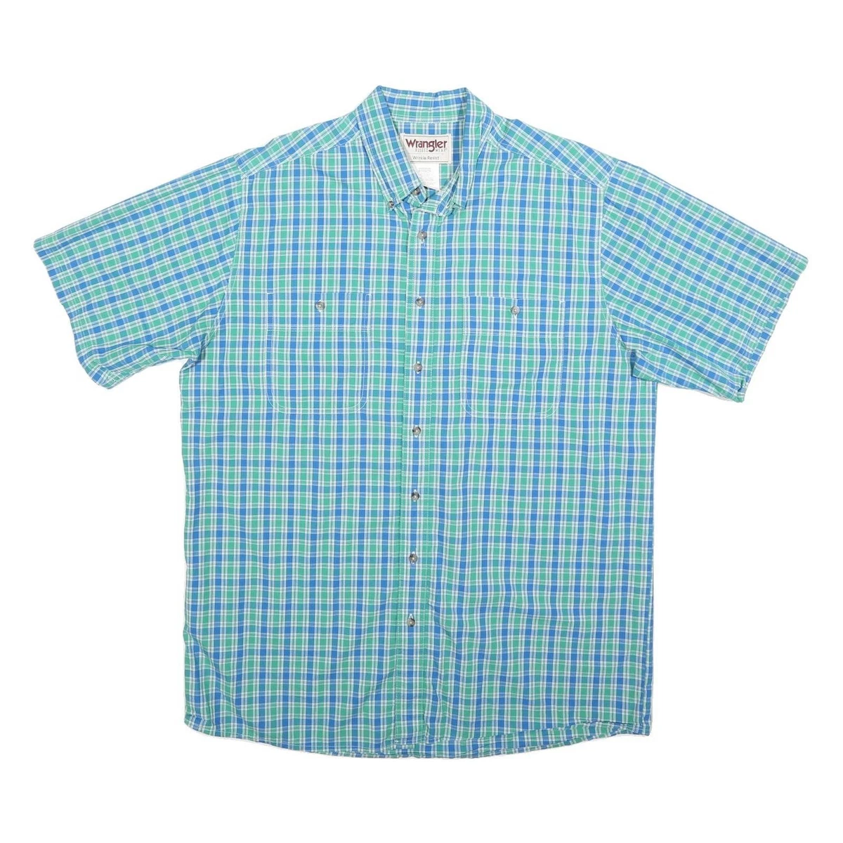 Chemise Wrangler Homme 3XL Bleu Nylon Manches Courtes Boutonnée - Extérieur