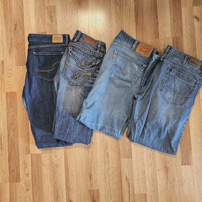 4 Pairs of Denim Blue Jeans Trashed Destroyed Scrap Crafts DIY Upcycle Job Lot