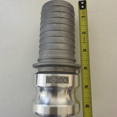 NEW Aluminum Camlock type E Hose Barb x Male Camlock E-200