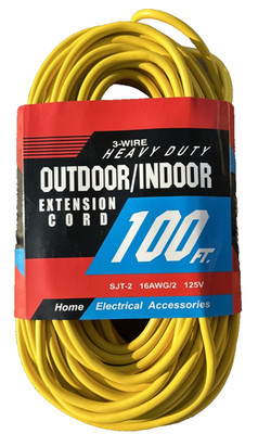 100FT Heavy Duty Extension Cord 16AWG 3 Prong