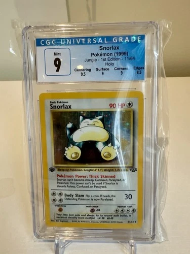 CGC 9 Snorlax 1999 Jungle 1st Edition 11/64 Holo Pokemon Card Ebay Authenticated