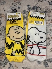4 Pairs Snoopy  Charlie Brown 2x 2 Pack Ankle Socks One Size Fits Most Peanuts