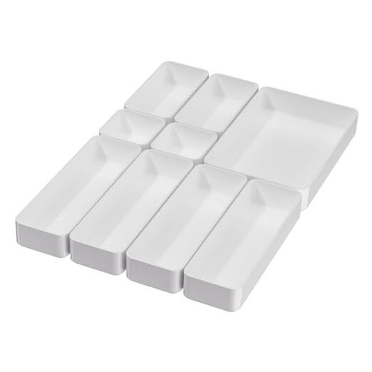 9 Pcs Stackable Drawer Organizer Trays Set, Multifunctional Stackable Storage