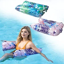 Pool Floats - Pool Floats Adult Size 2-Pack, 4-in-1 Pool Floaties   (Green-Pink)
