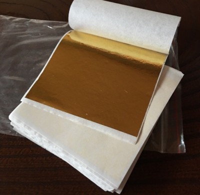 10x 24 K Blattgold  foil 90mm x 90mm Deco