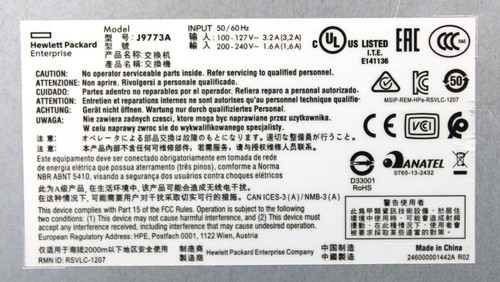 Aruba | J9773A | 2530-24G PoE+ 24-Port Gigabit Ethernet Switch w/Power Cord - Picture 8 of 9