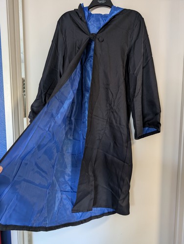 Black wizard robe costume with blue lining Size Medium - Picture 2 of 3