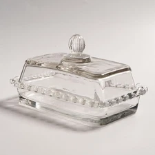 Glass Butter Dish with Lid Countertop Clear Crystal Glass Covered Butter Stick