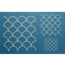 Quilting Full Line Stencil Clamshells Reusable A3 use with Pounce 30566