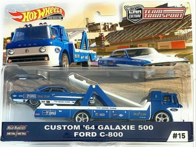 HOT WHEELS Car Culture TEAM TRANSPORT CUSTOM 64 FORD GALAXIE 500 & C-800