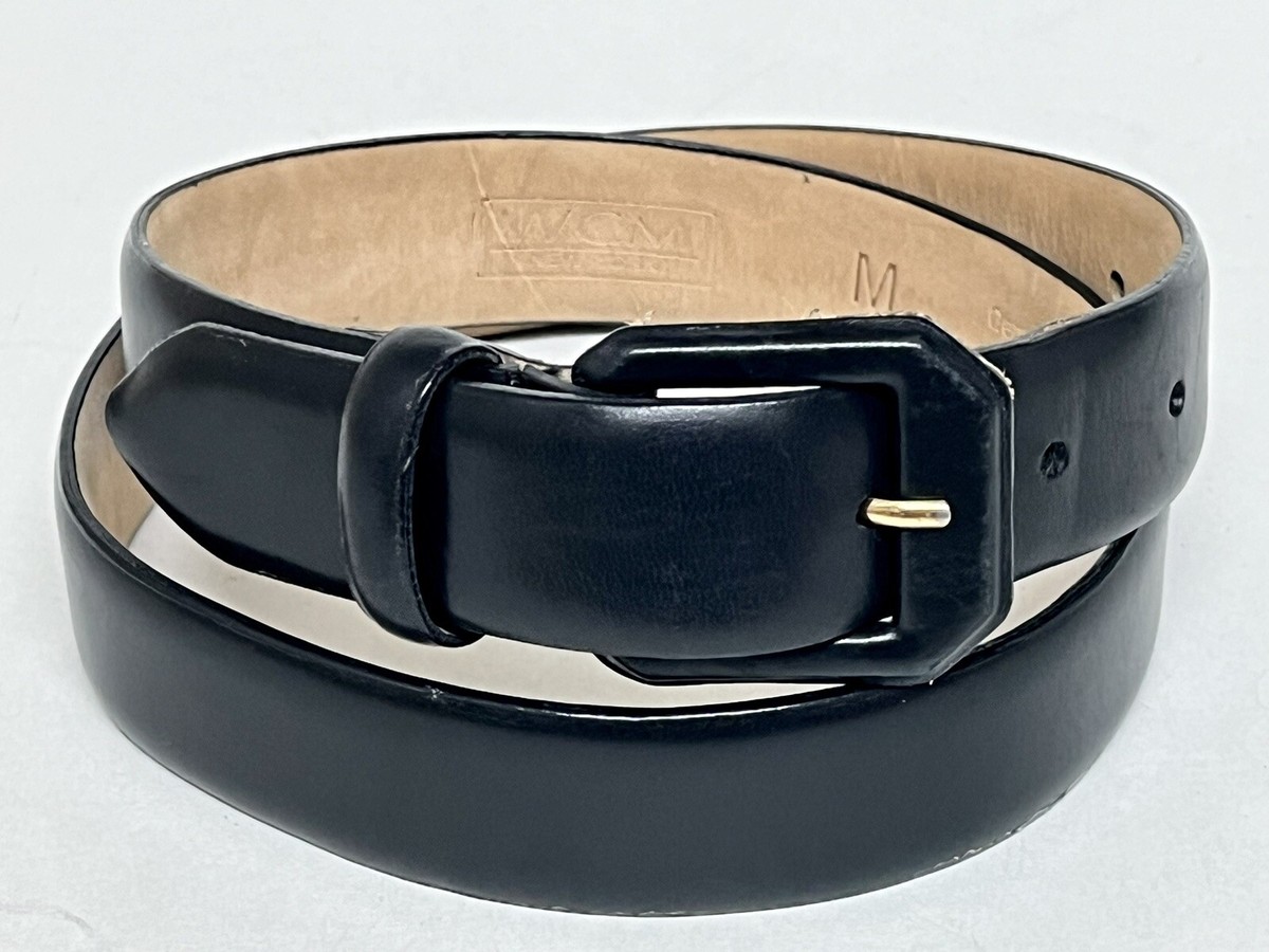 Vintage VTG WCM New York Golf Black Italian Calfskin Belt  display picture 1