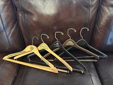 Vintage wood plastic clothes suit hanger lot advertising Norfolk, VA Sheraton