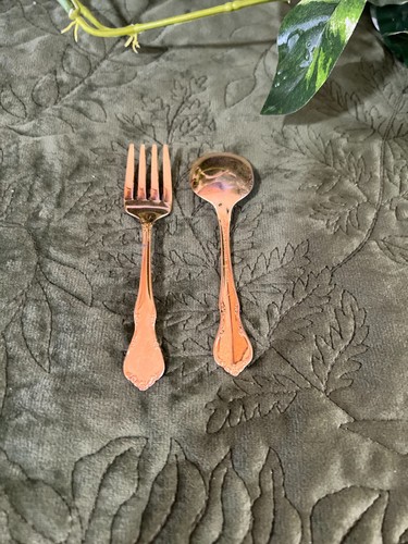 Toddle Time Stainless by Oneida Gold-Plated Spoon and Fork - Picture 3 of 8