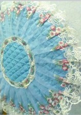 Blue decorative home dust fan cover, circular size 50 cm