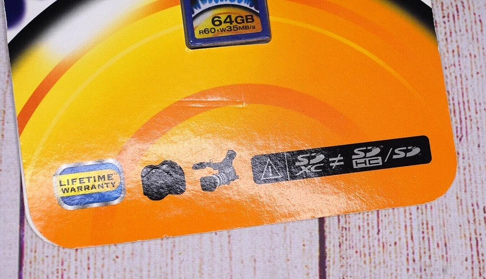 Duracell Pro Photo 64GB SD Card XC Class (10 NEW SEALED *PACKAGE WEAR - Image 2 of 4