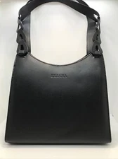 Vintage  Eliana Collection  Black  Color  3 Compartment   Shoulder Bag Purse 