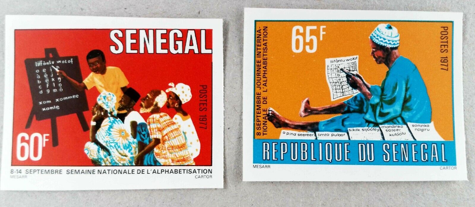 1977 Literacy Week Senegal OFFicial mail order New z34 Not MNH Indented Safety and trust Imperforated