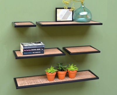 DVD CD Bücher Wand Regal Dekoregal aus massiv Mangoholz 5 verschiedene Größen