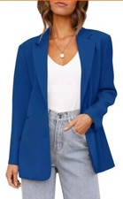 Cobal Blue Blazer one Button Women's Royal Blue Excellent Condition Amazon