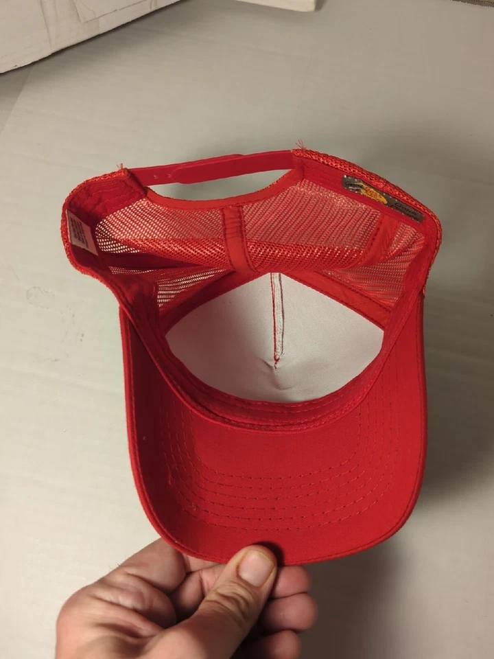 Bass Pro Shops Hat Logo Mesh Fishing Hunting Trucker Cap Snapback RED  - Image 4 of 4