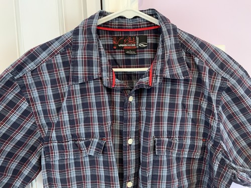 Vtg VANS 66 Off-The-Wall Vintage 90s Y2k Shirt Mens L Blue Red Check Plaid - Picture 4 of 5
