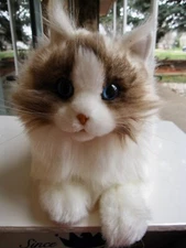 Chongker Handmade Ragdoll Cat Realistic Kitty Lifelike Pet Cream Tan Long Hair