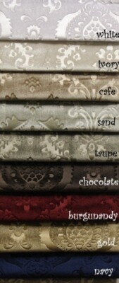 Brocade Damask Velvet Fabric, Ideal Embossed Material for Upholstery Tablecloths