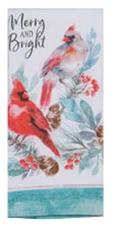 Kay Dee designs kitchen towel dual purpose terry Merry & Bright cardinal H6170