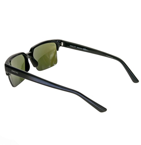 GUCCI Black Unisex Square Blue Mirrored Sport 3710 Unisex Gg3710S Sunglasses - Picture 5 of 9