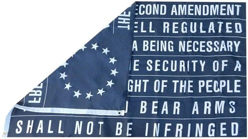 The 2nd Second Amendment A Well Regulated Militia Betsy Ross Flag 3x5 Trump X1 - Afbeelding 2 van 4