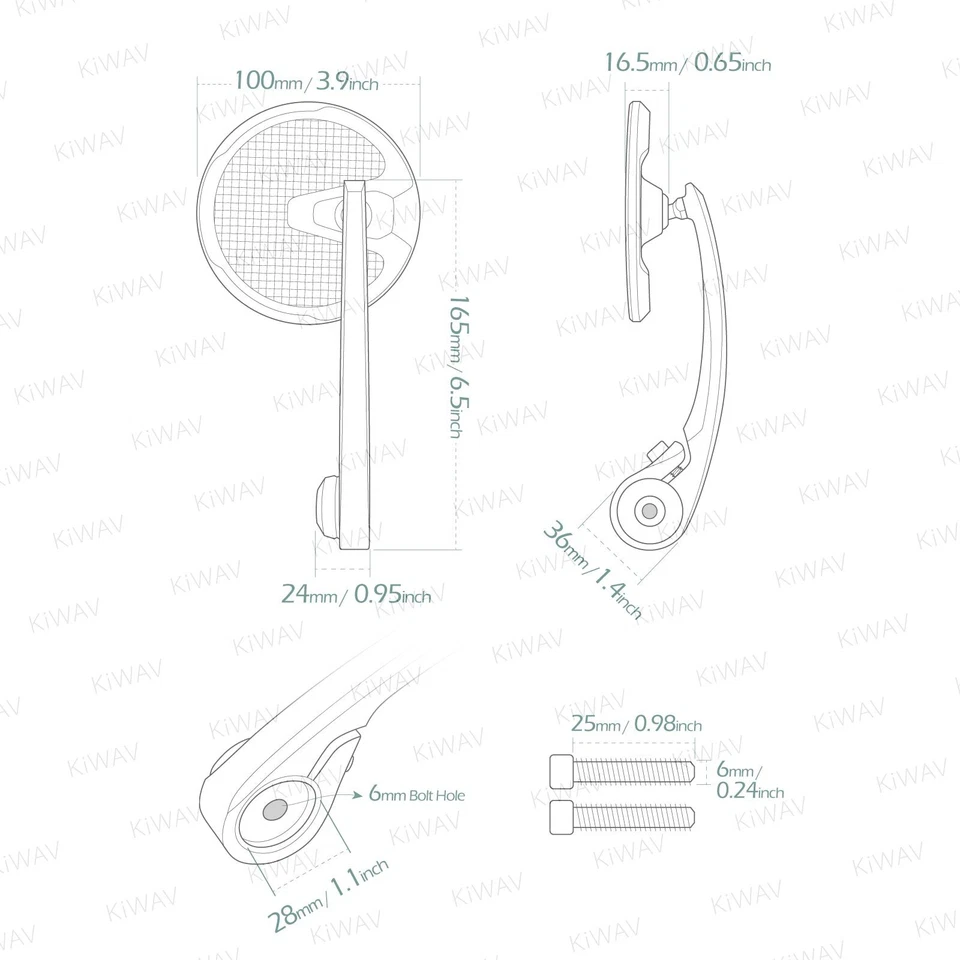 Espejos retrovisores redondos de fibra de carbono para Moto Guzzi V7 III Racer roscados barra OEM Foto 2 de 4