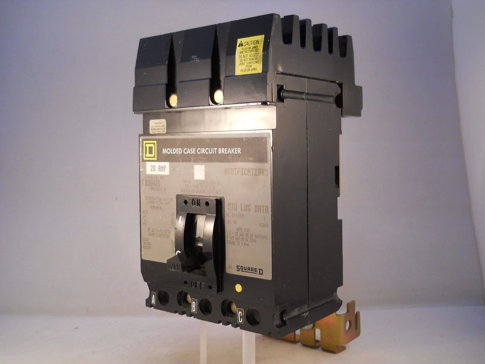 Square D MCCB 20 Amp Triple Pole 3 Phase 20A Series 2 i-Line Breaker SFA3020 - Image 3 of 4
