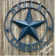 24" DALLAS COWBOYS BARN STAR CUSTOM METAL VINTAGE LONE STAR CRAFT ALL NAVY BLUE