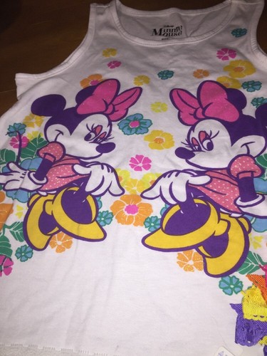 Girls Tank Top Shirt Sz 10/12 Disney MINNIE Mouse Claire’s Hair Bow Easter - Picture 5 of 5