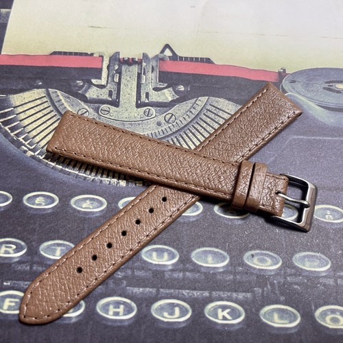 Echt Schweinsleder lange Länge hellbraun 19mm Vintage Uhrenarmband 60er/70er Jahre Stahlschließe