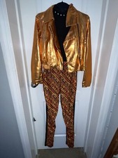 Black And Orange Hip Hop Dance Costume Adult Small
